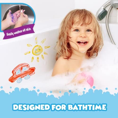 אמבטיה עבודות סבון צבע אמבטיה, 18 חבילה | צבע אמבטיה לא רעיל, רחיץ לפעוטות וילדים